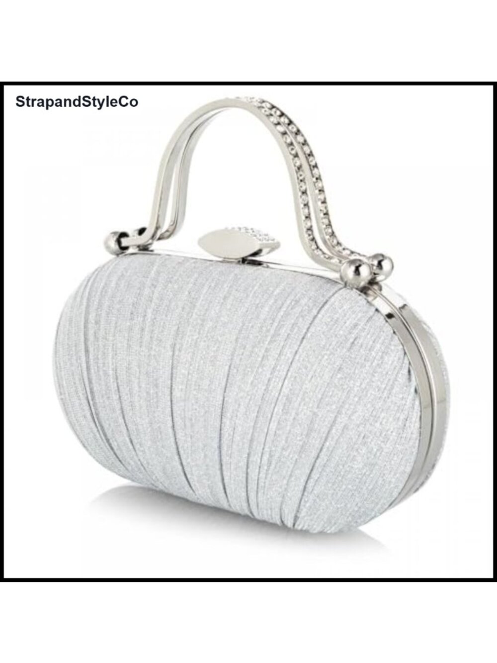 Rhinestone Evening Clutch with Detachable Chain 3-in-1 Formal Purse